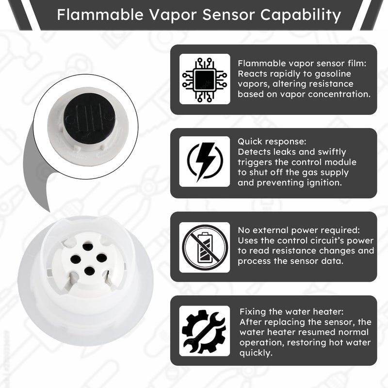 Holdly SP20172 Flammable Vapor FV Sensor Kit | AP13447-3 - 25VS | Water Heater Flammable Vapor Sensor Replacement Parts for Rheem, Ruud, Richmond FVIR Water Heaters - Image 2